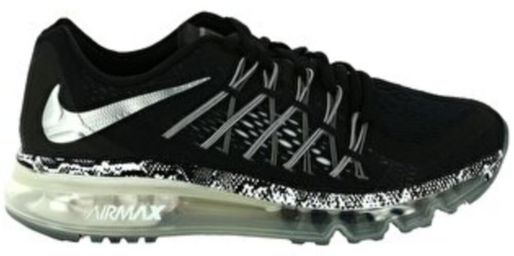 Nike Air Max 2015 Sneakers Mesh Reverse Swoosh Low Top Lace Up Black White 7